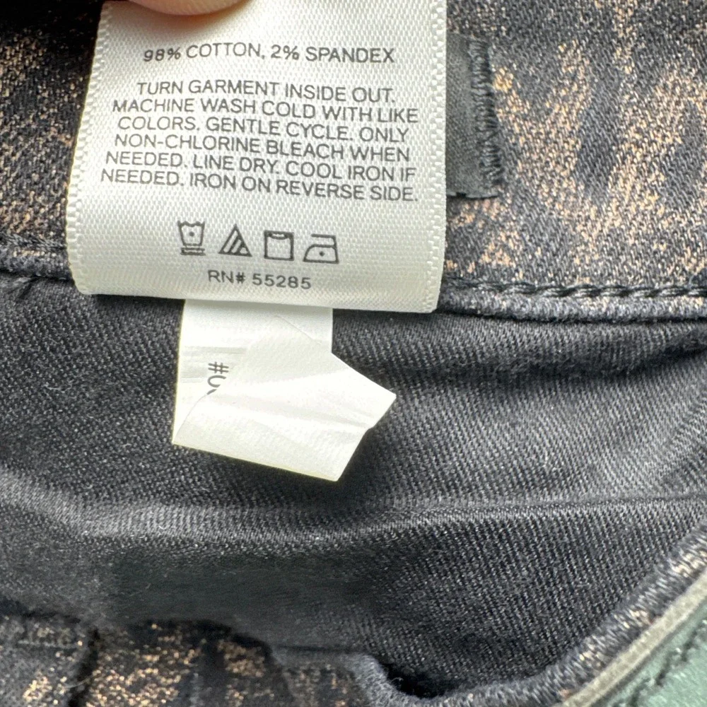 Express Skinny Pants Womens 2S Mid Rise Black Bronze Snakeskin Print